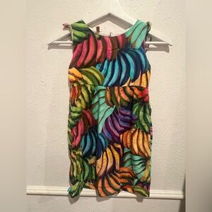 Colorful Banana Print Kids Dress